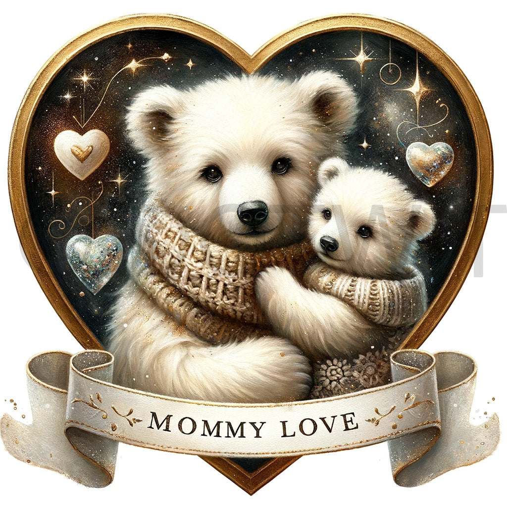 cute bear mom Vintage Mothers Day Illustrations DALLE3 DALLE Prompt