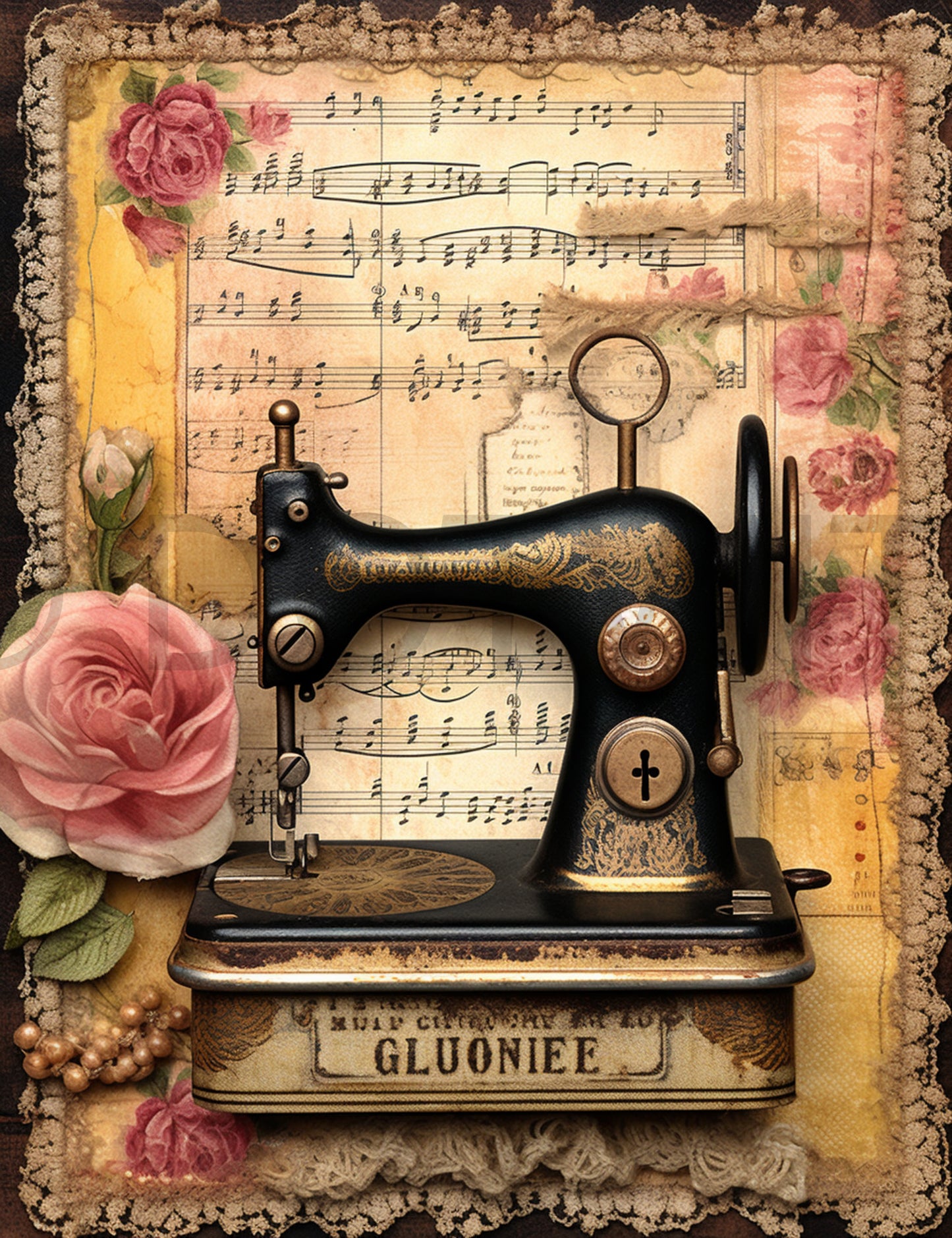 a sewing machine Vintage Sewing Junk Journal Pages