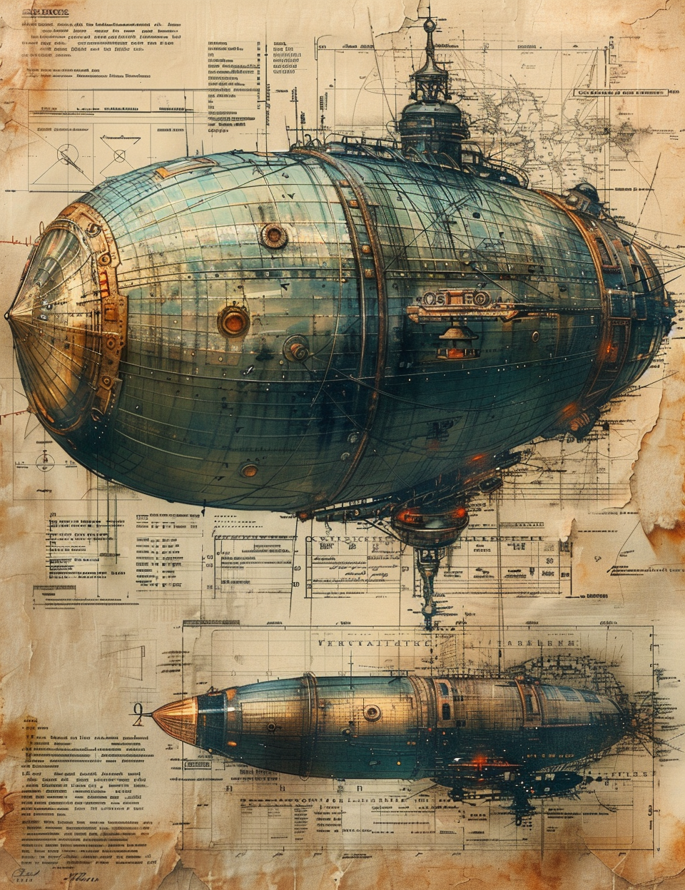 a hot air balloon Midjourney Guide PDF for Vintage Steampunk Junk Journal Kits