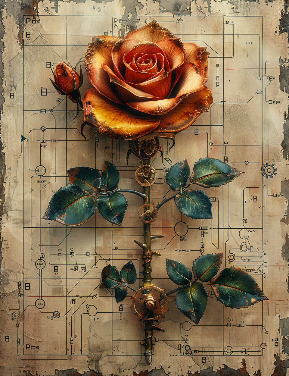 rose Midjourney Guide PDF for Vintage Steampunk Junk Journal Kits