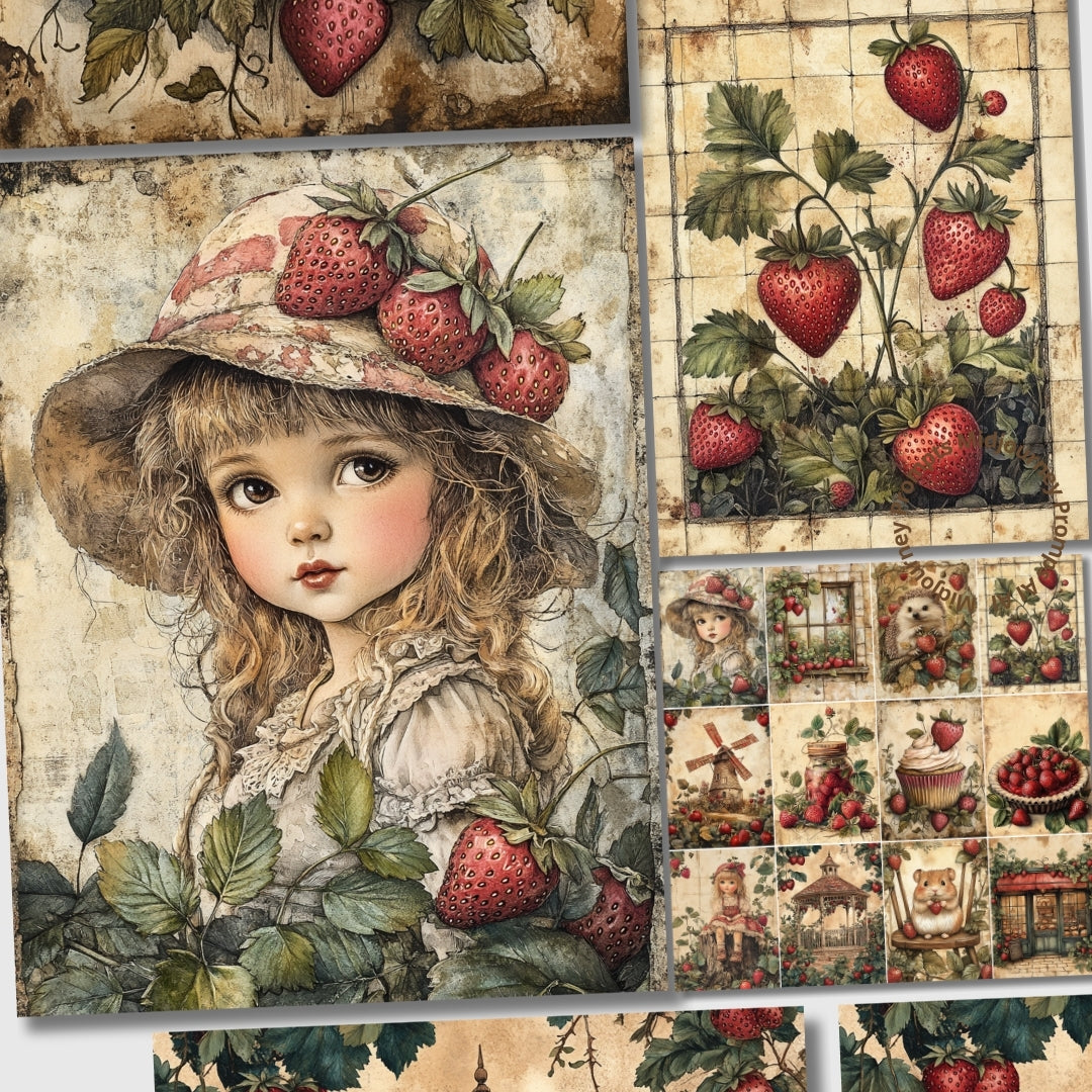 Midjourney Prompts for Handmade Retro Strawberry Journals