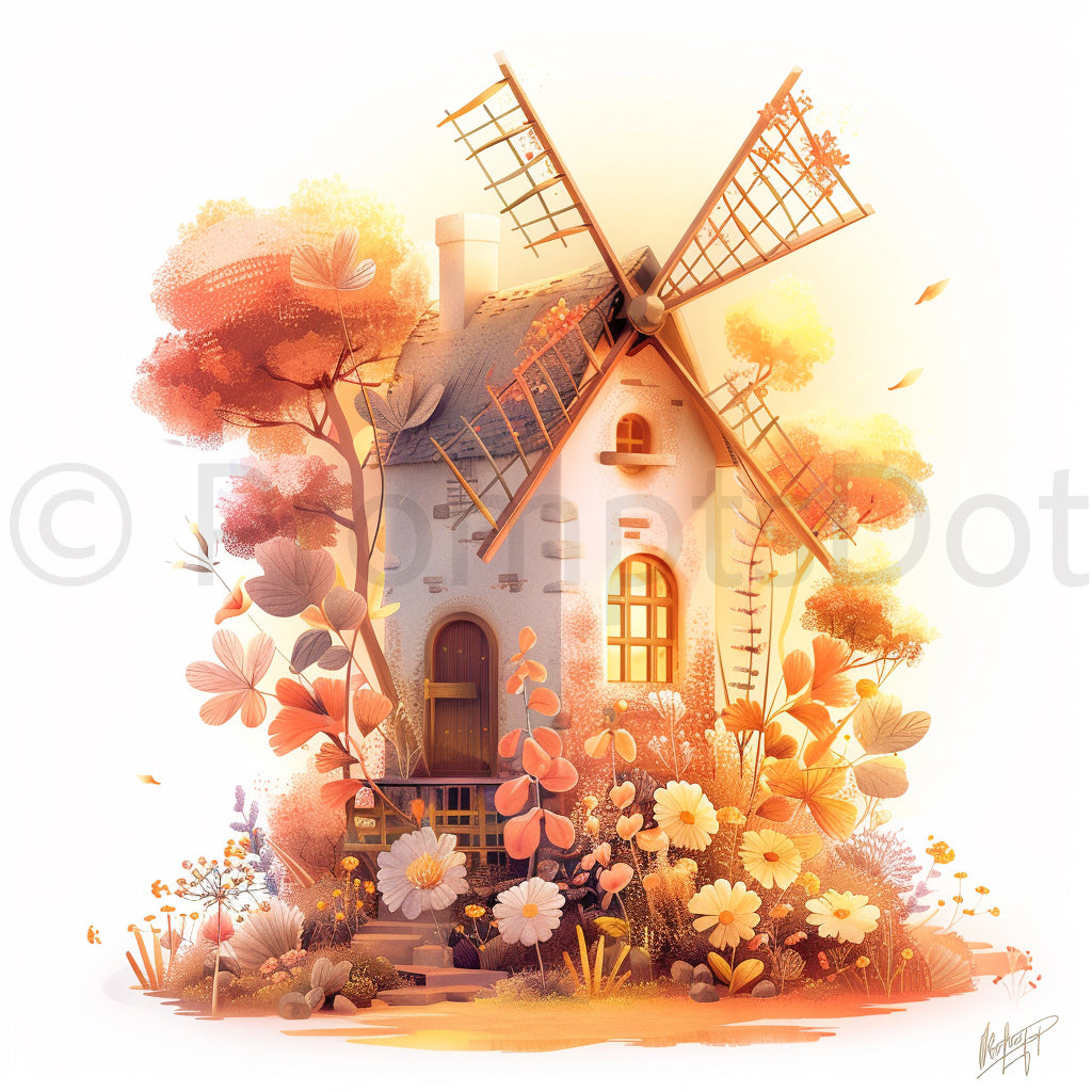 windmill clipart warm farm