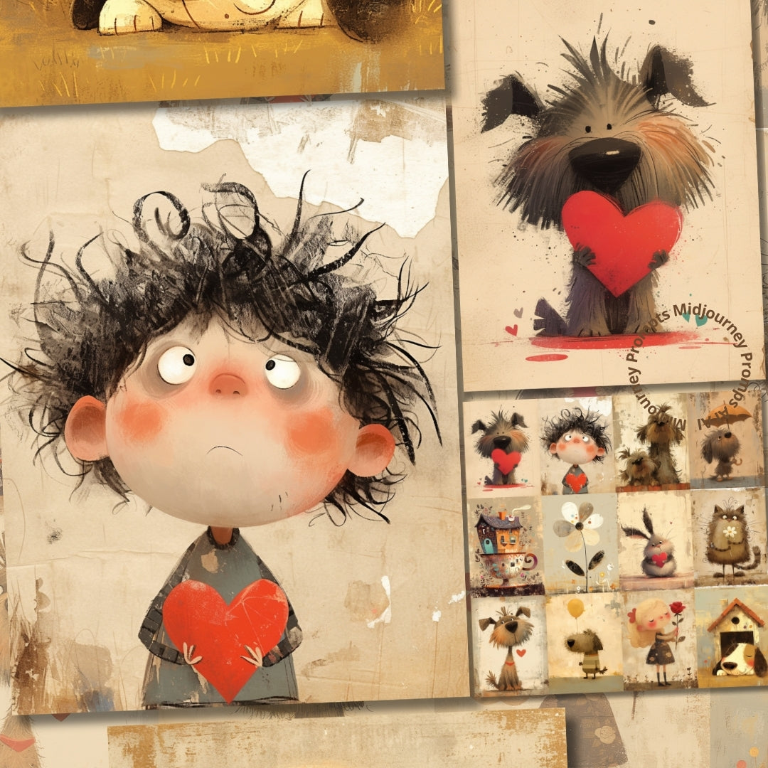 Midjourney Prompts For Whimsical Animals Dogs Illustrations