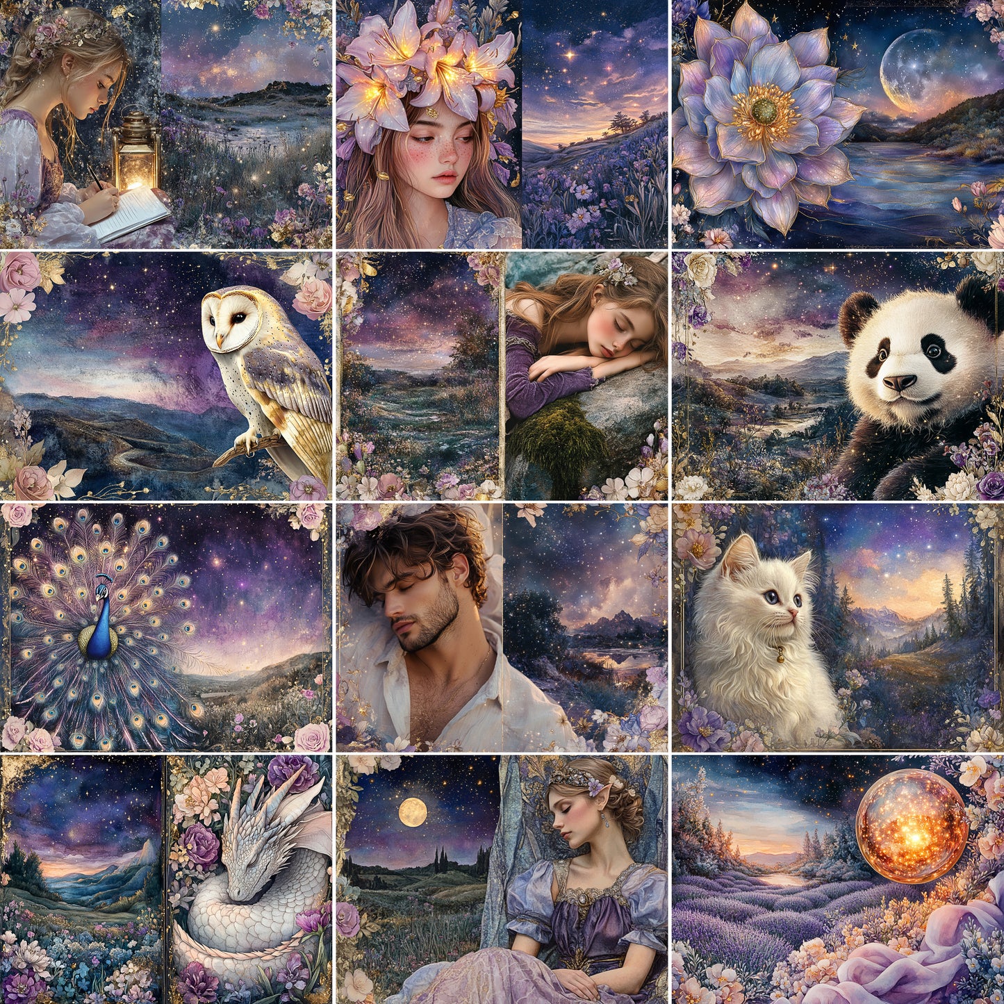 Midjourney Prompts for Whimsical Moonlit Garden Junk Journals