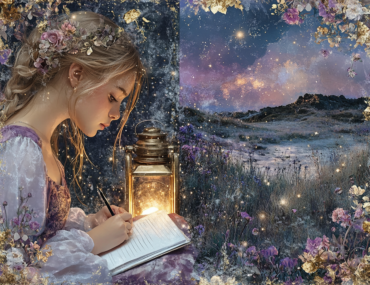 Midjourney Prompts for Whimsical Moonlit Garden Junk Journals