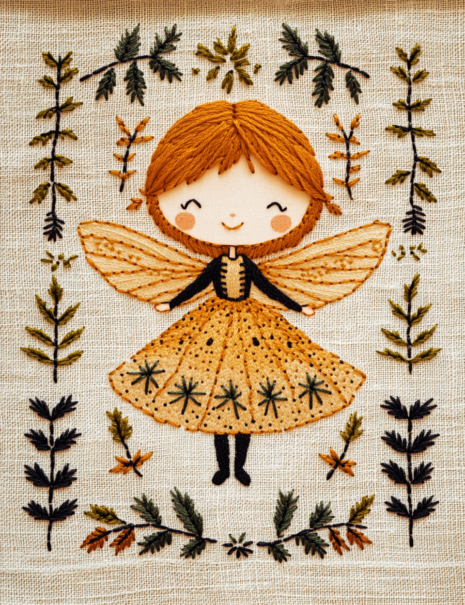 Midjourney Prompts for Embroidery Art for Woodland Forest