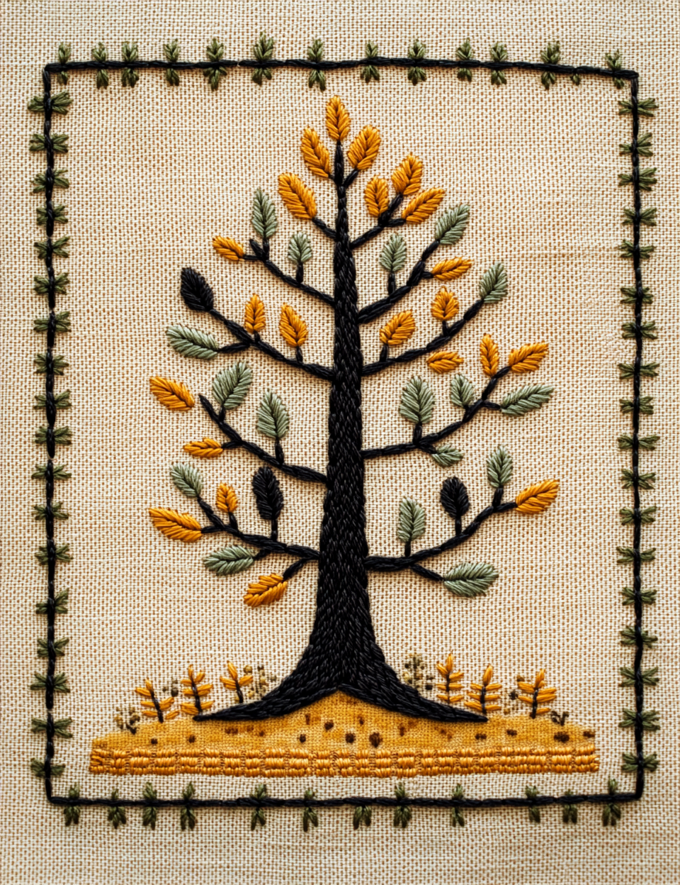 Midjourney Prompts for Embroidery Art for Woodland Forest