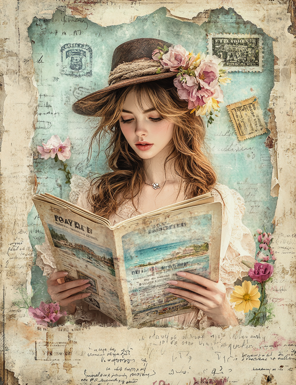 Midjourney Prompts for Whimsy Vintage Travel Journal Kits