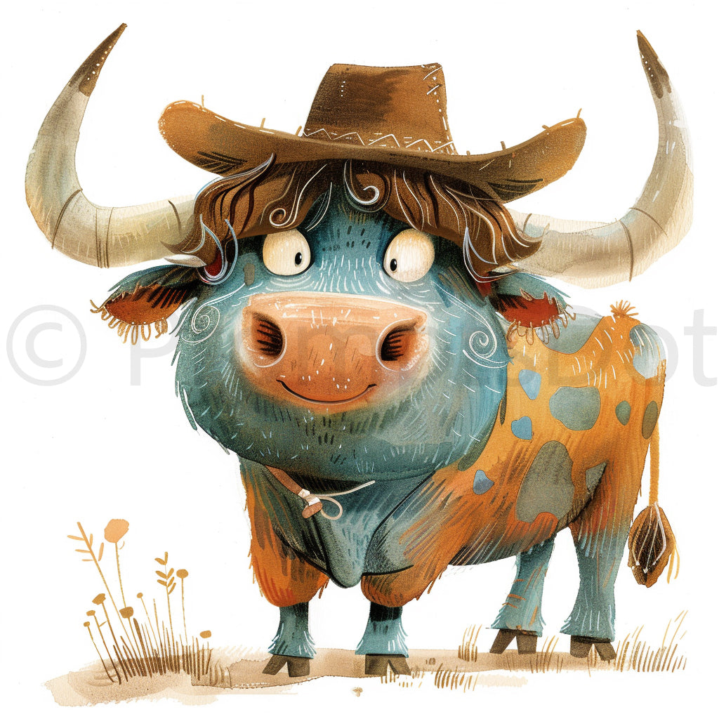 cute bull Wild West Clipart