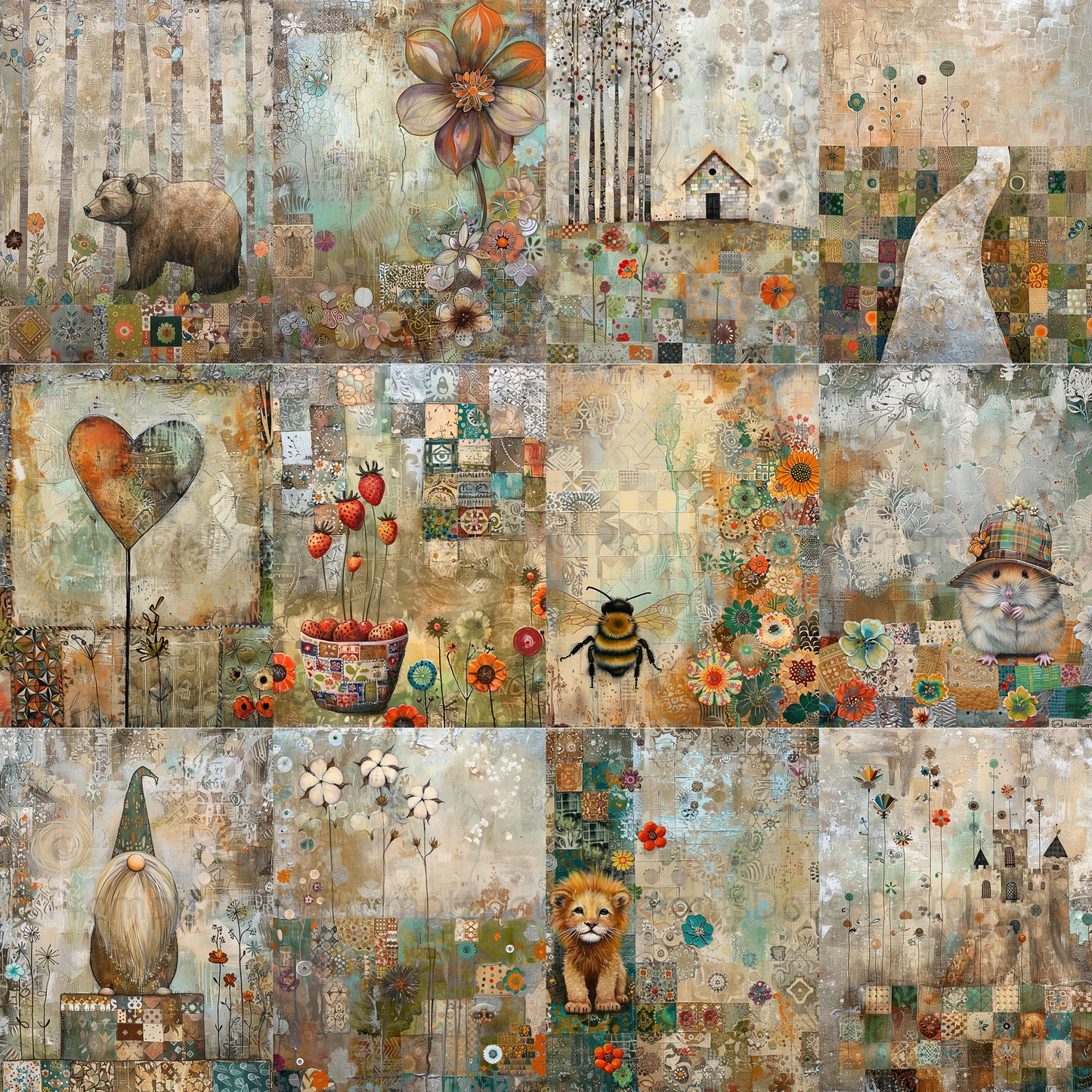 grid Midjourney Prompts For Wildflowers Nature Digital Papers