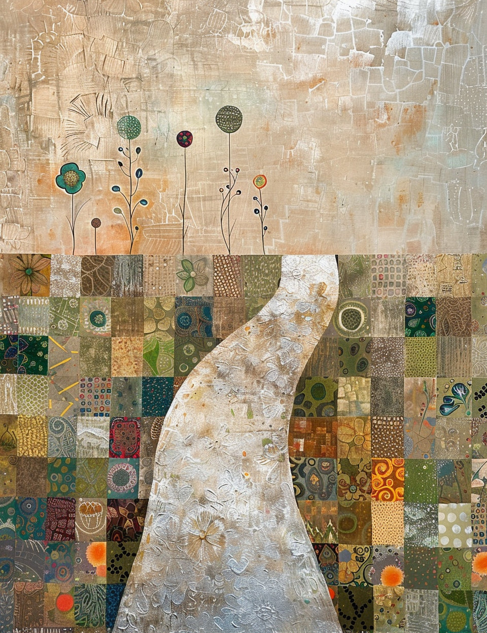 a road Midjourney Prompts For Wildflowers Nature Digital Papers