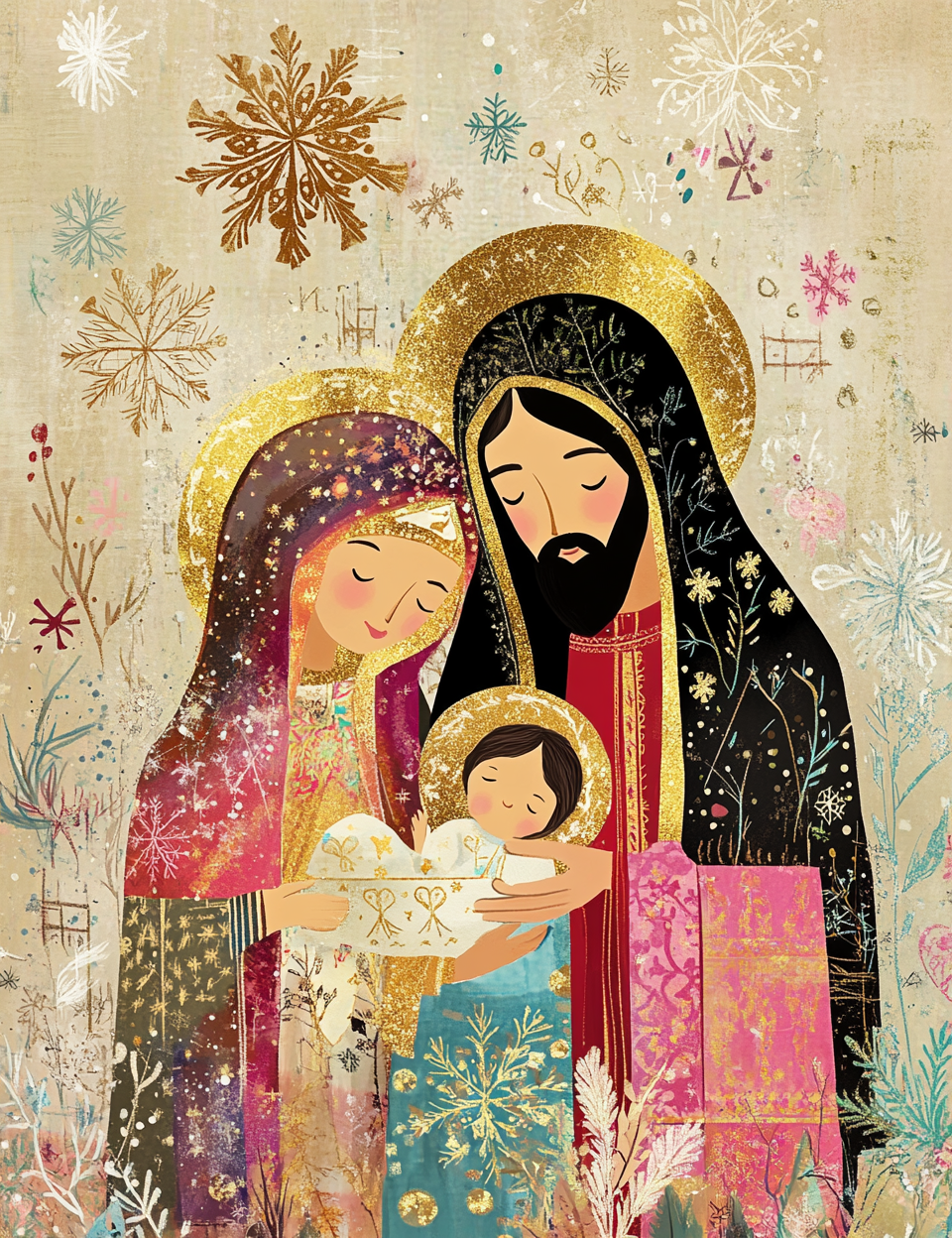 nativity Midjourney Guide PDF for Winter Christmas Printable Junk Journals