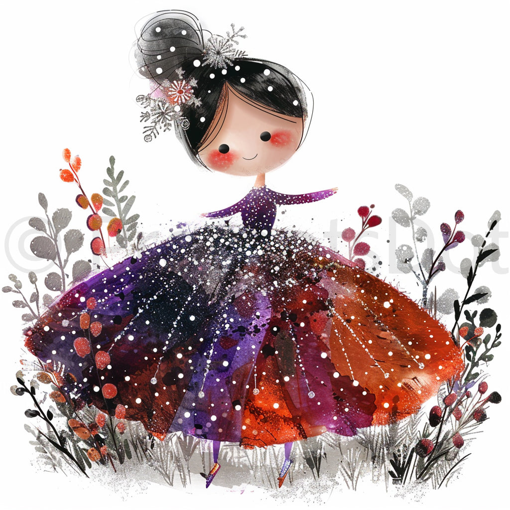 cute girl in the winter Winter Storybook Characters