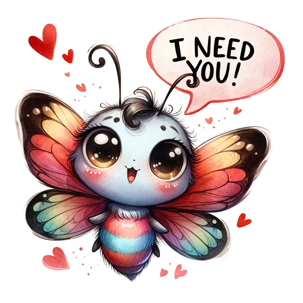 a cute butterfly DALLE 3 Prompt For Romantic Valentines With Text