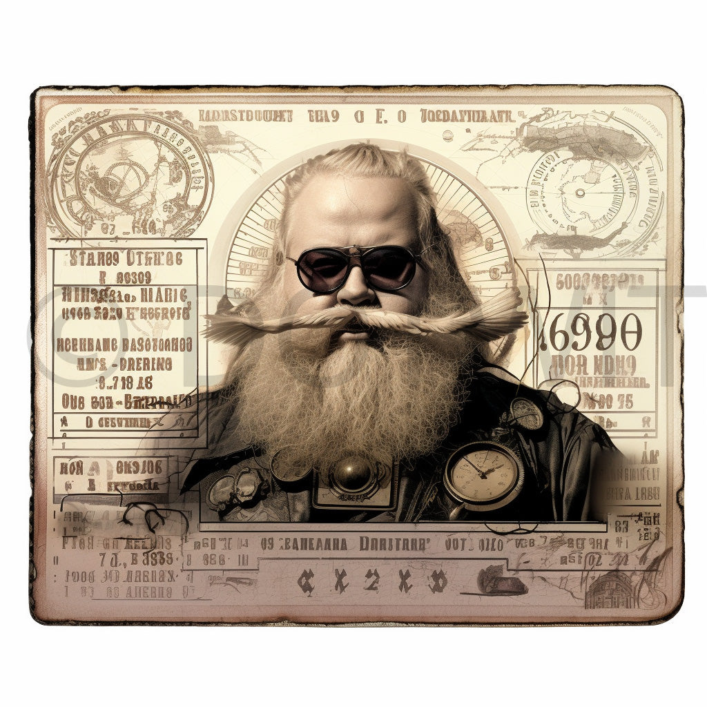 a man with glasses funny ID Vintage Cards Ephemera For Scrapbooking Digital Art and Midjourney Prompt Commercial Use