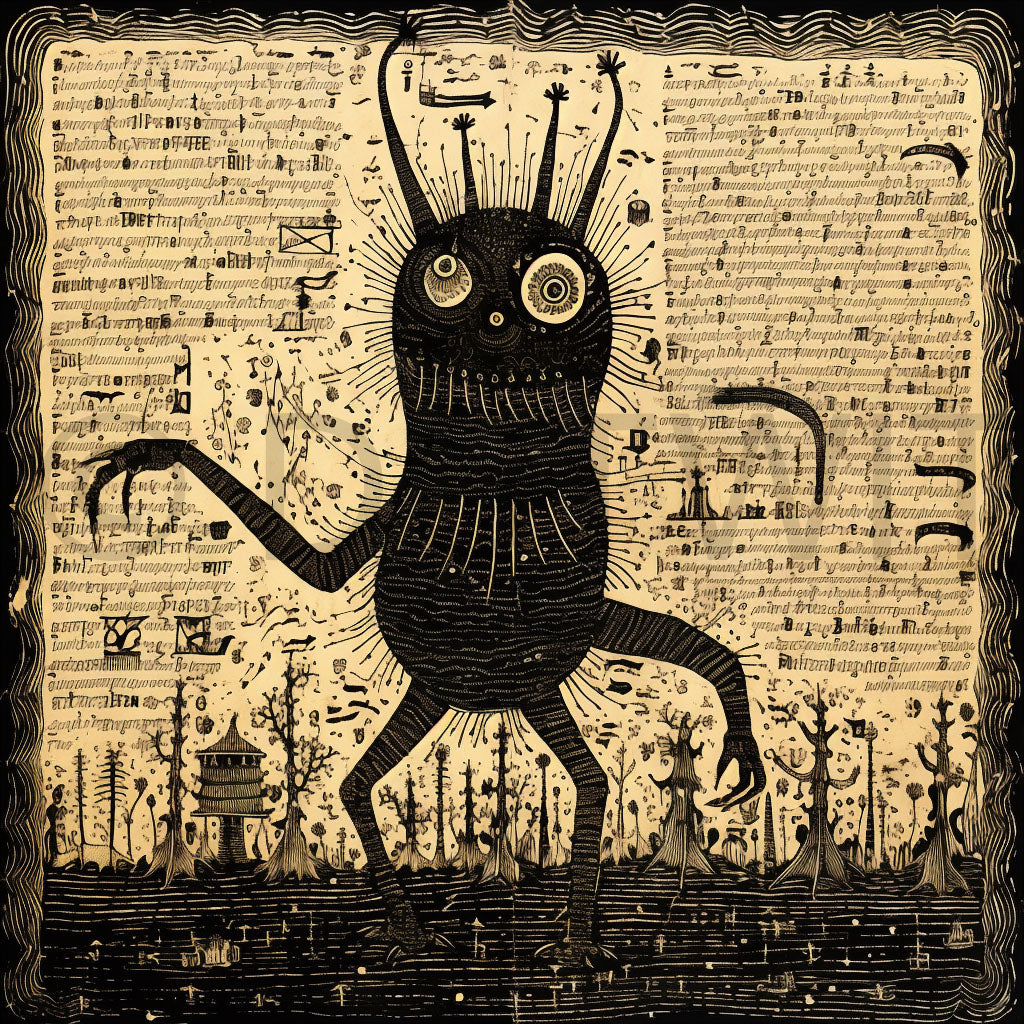 Cute Mystical Illustrations Midjourney Prompt a monster