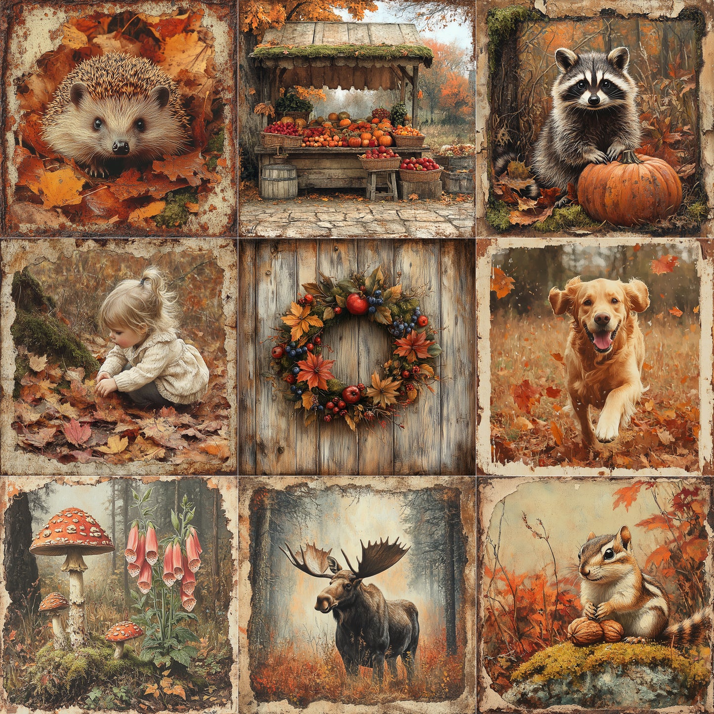 Midjourney Prompts for Photos Faded of Autumn Ephemera
