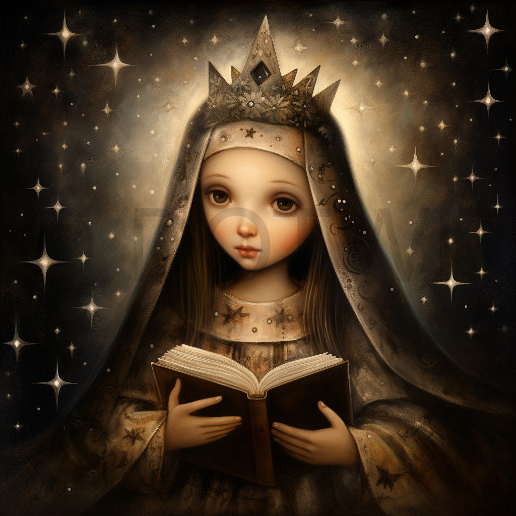 virgen mary Cute Gothic Christmas Cards Digital Art and Midjourney Prompt Commercial Use Virgen Maria