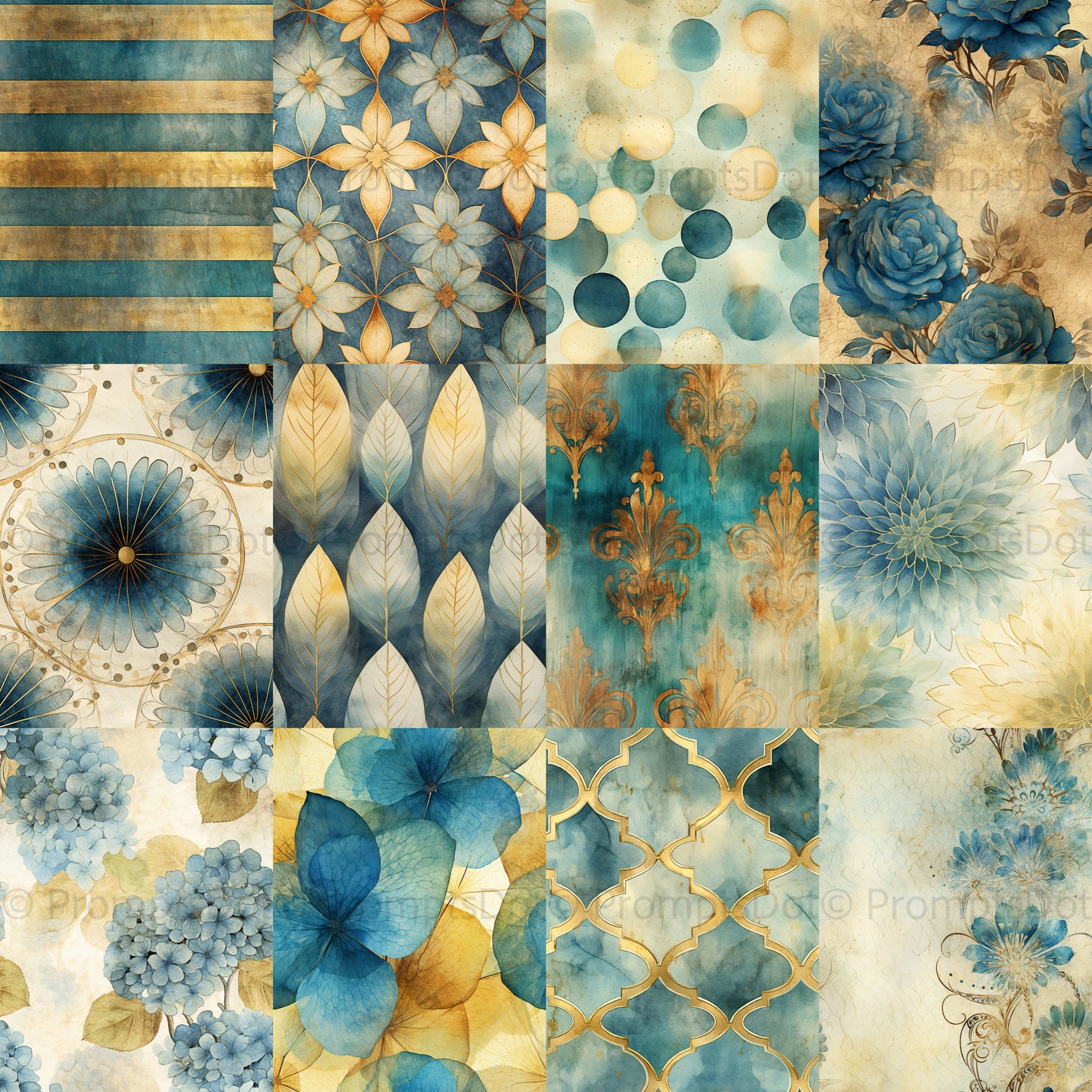 Retro Seamless Patterns Junk Journal Papers