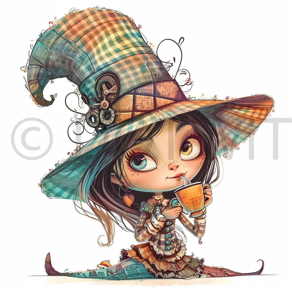 cute girl drinking tea