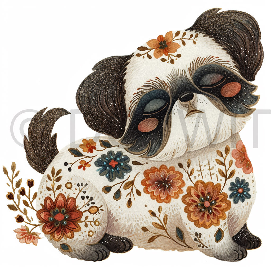 cute shih tzu digital file