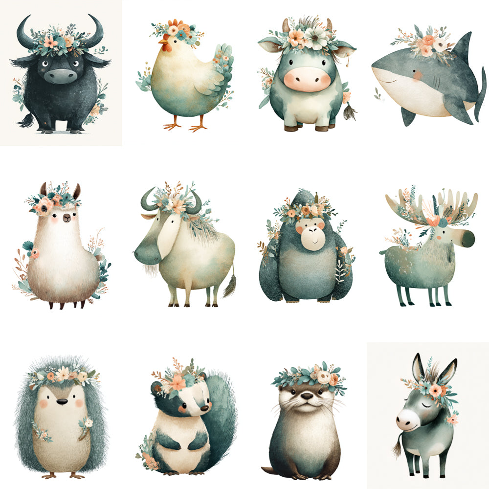 Midjourney v7 Prompts for Minimalist Spring Animals for Nursery