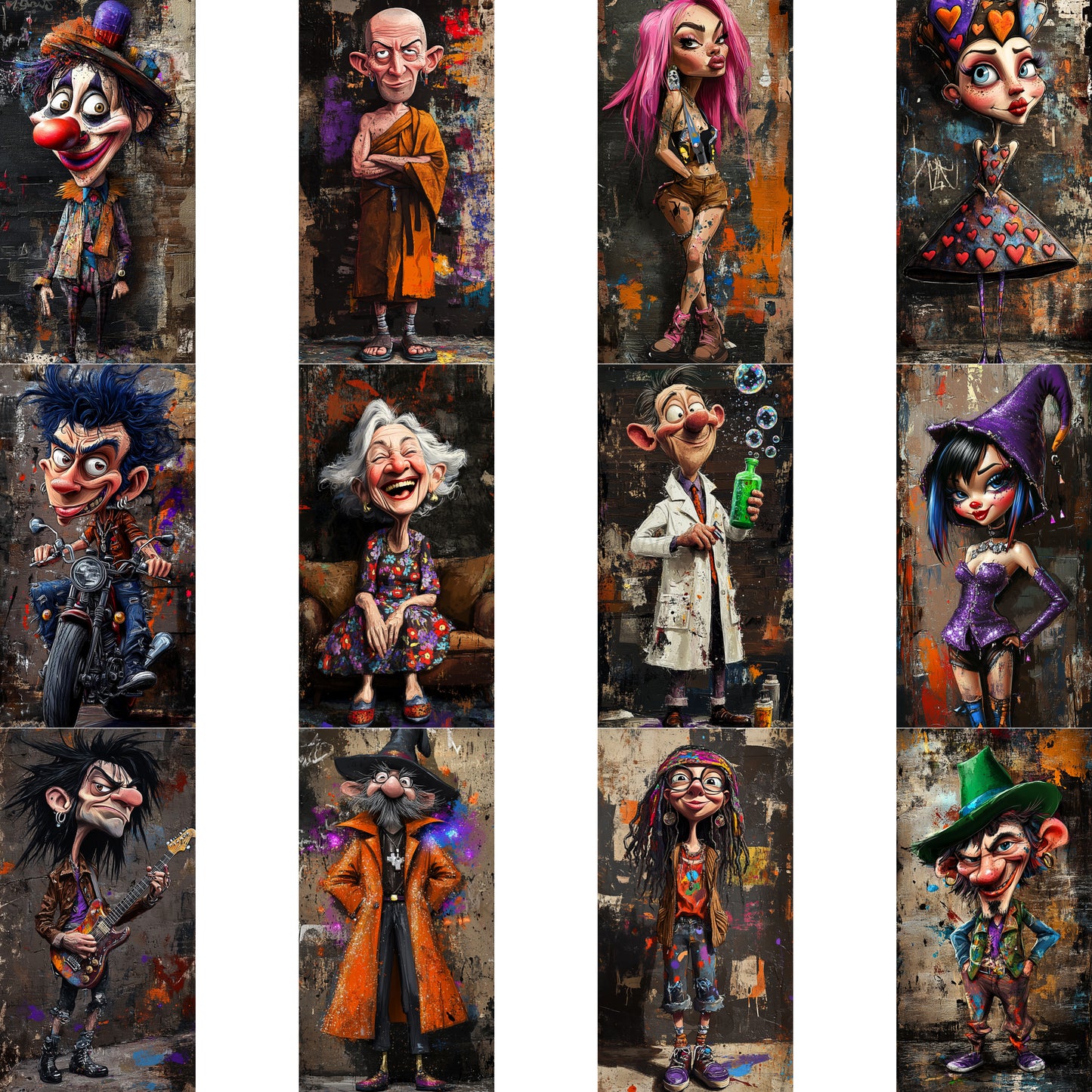 Midjourney Prompts for Funny Caricatures Graffiti Ephemera