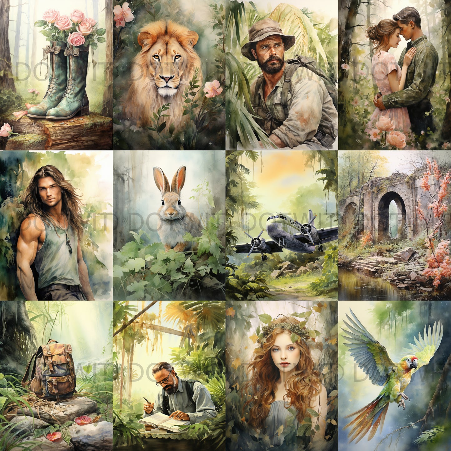 Midjourney Prompts For Nature Jungle Junk Journal Pages