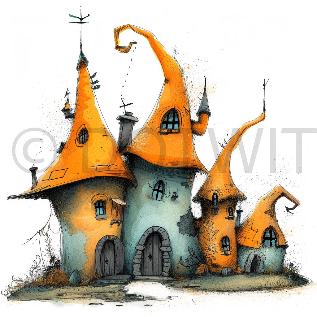 whimsical castle digital art