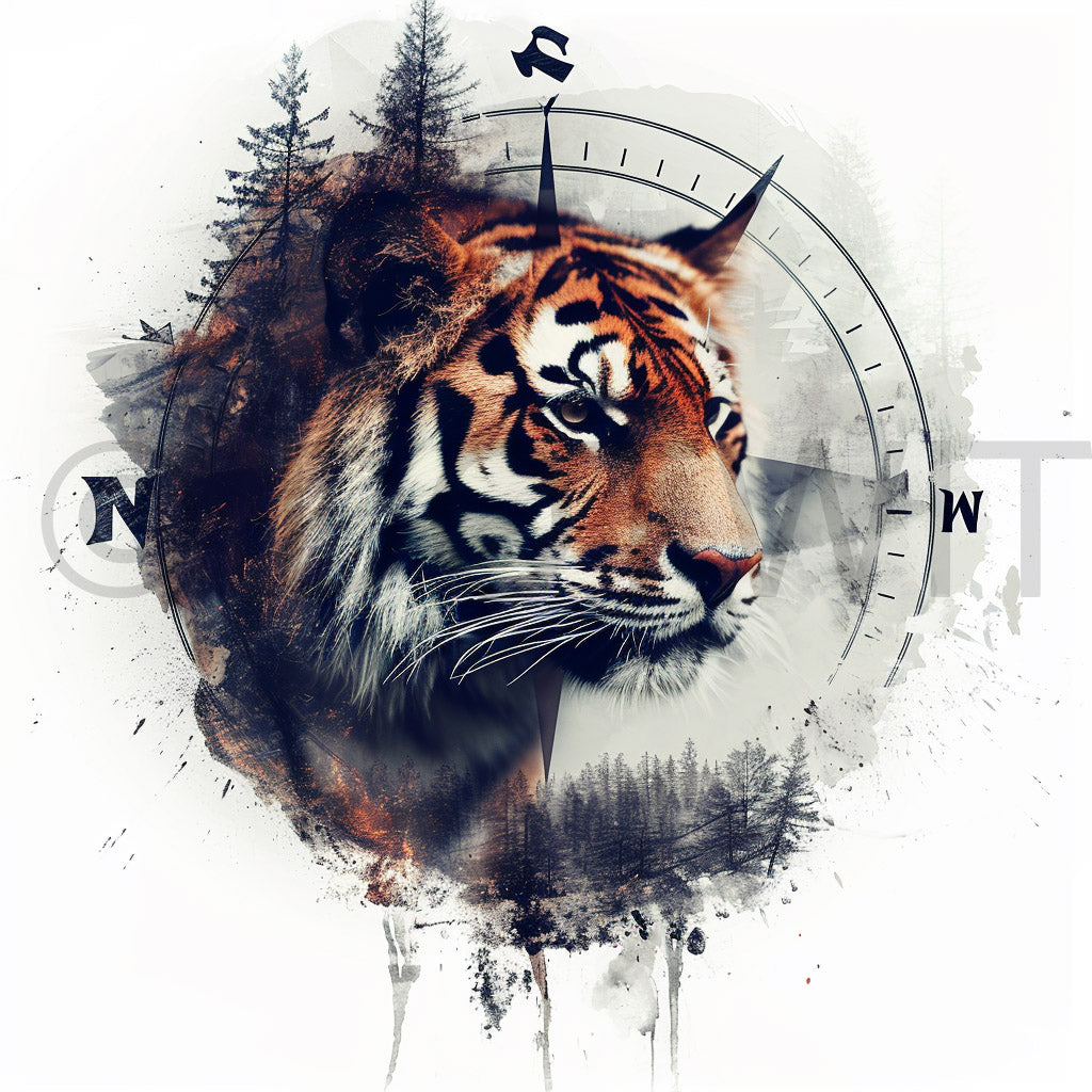 a tiger Traveling T-shirt Designs