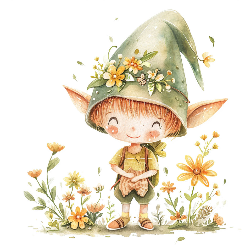 an elf Cute Children's Illustrations Midjourney Prompt v6