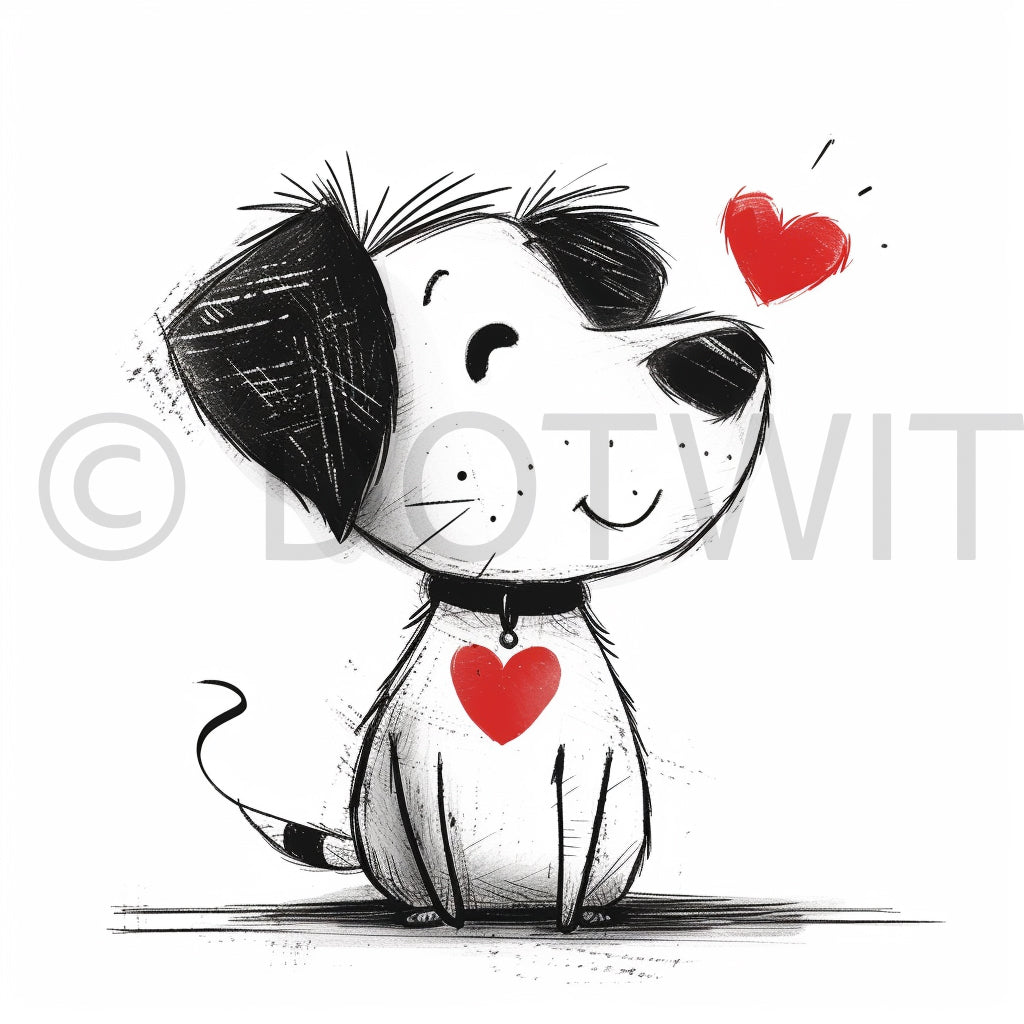 dog valentines clipart