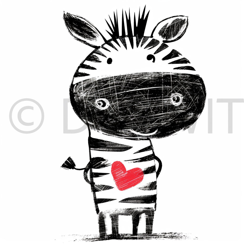 valentines zebra clipart
