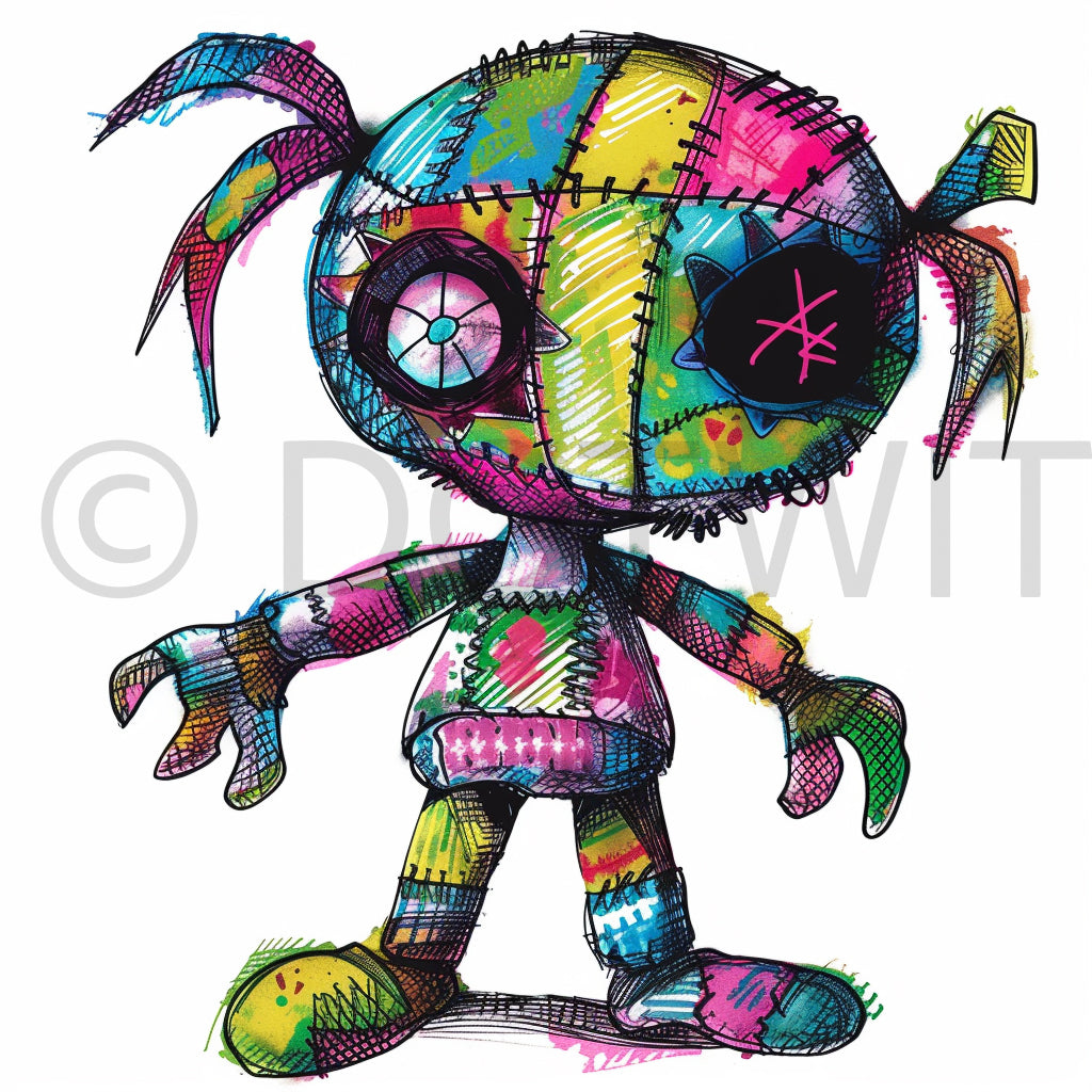neon doll clipart