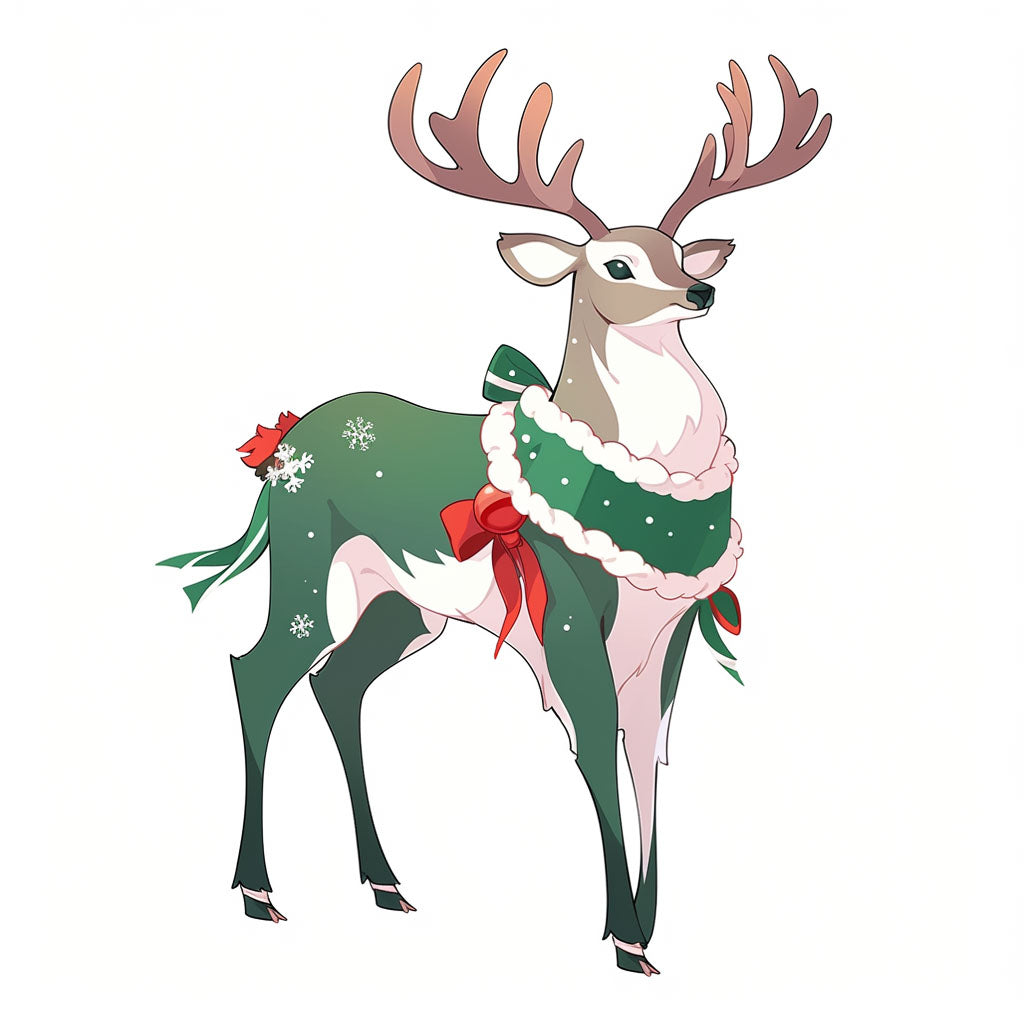 cute reindeer Anime Christmas Characters Midjourney Prompt