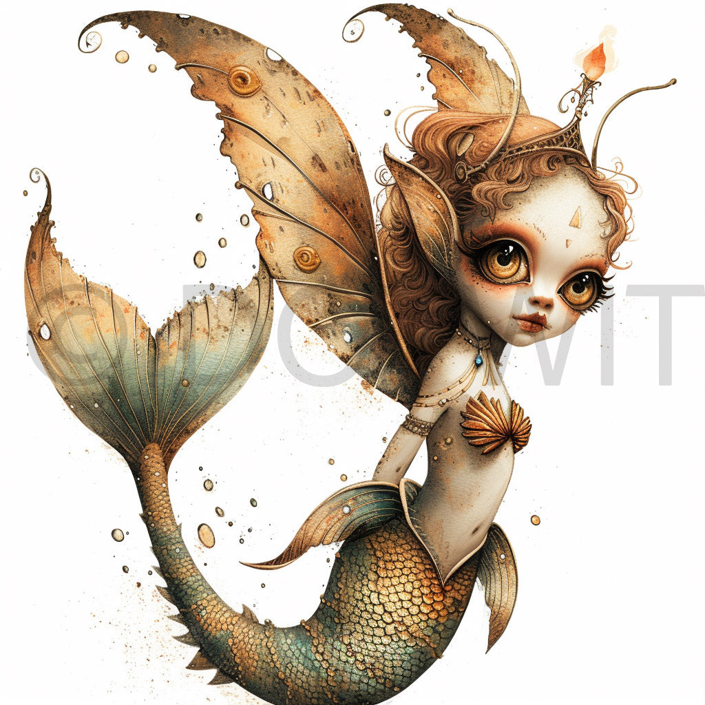 mermaid surreal clipart