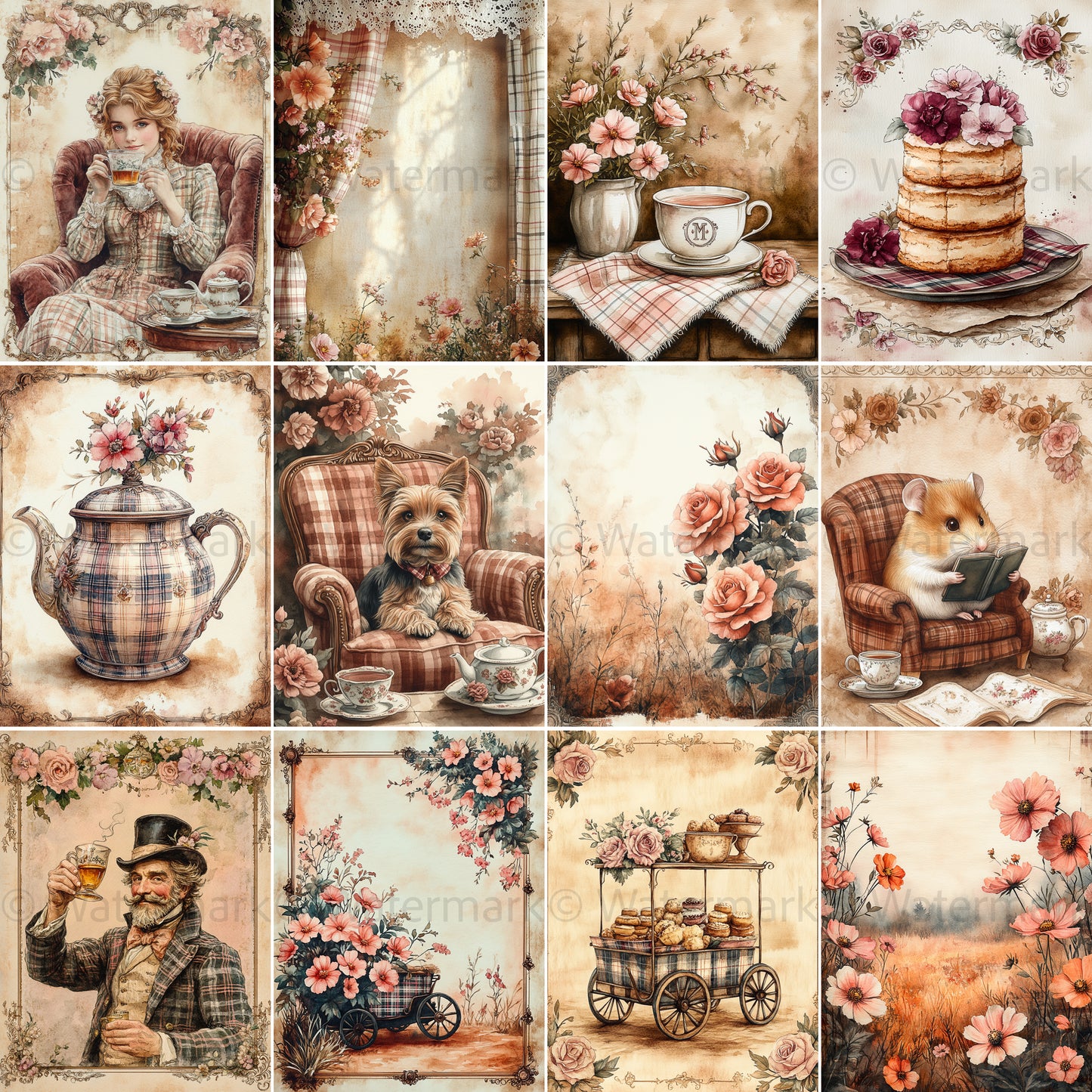 Midjourney Prompts for Afternoon Tea Junk Journal Kit
