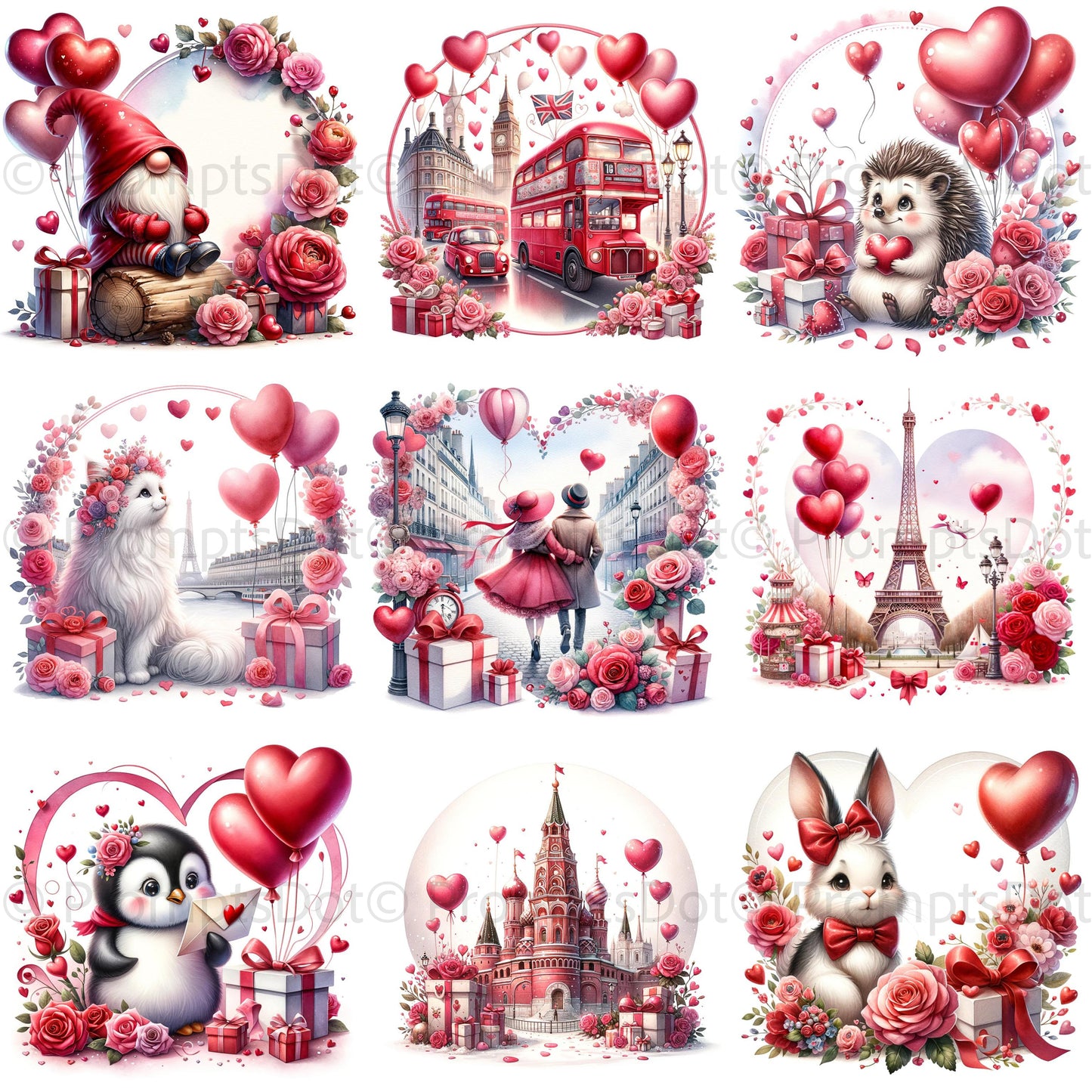 DALLE3 DALLE PromptDALLE3 DALLE Prompt for Valentines Day Watercolors for Valentines Day Watercolors