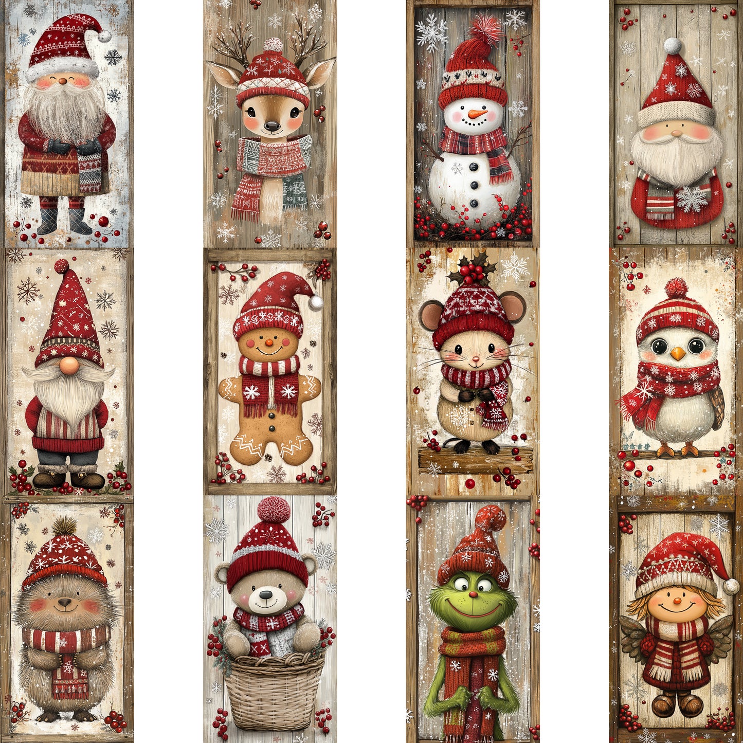 Midjourney Prompts for Wooden Tags Christmas Characters