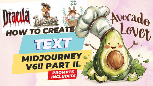 Midjourney v6 prompts examples , How to create TEXT Midjourney V6