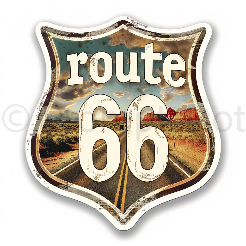 route 66 1950s Retro Vintage Stickers