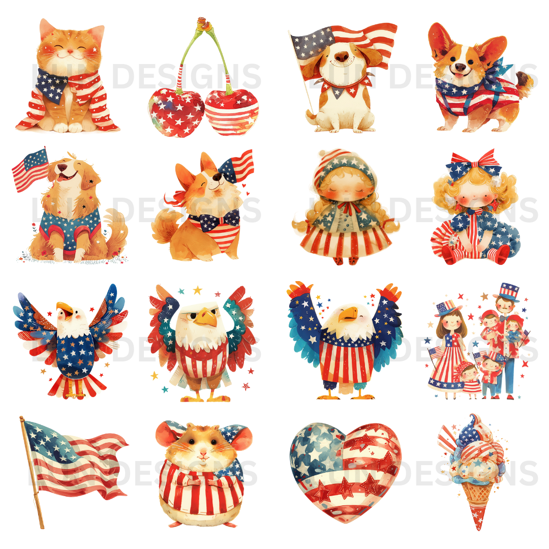 50 4th of July Clipart Transparent PNG