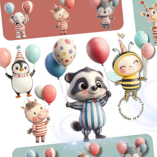 Midjourney Guide PDF For 3D Animals Cute Birthday Animals