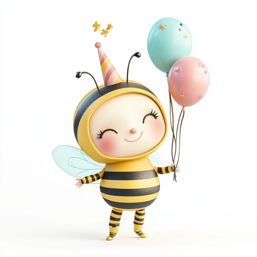 bee Midjourney Guide PDF For 3D Animals Cute Birthday Animals