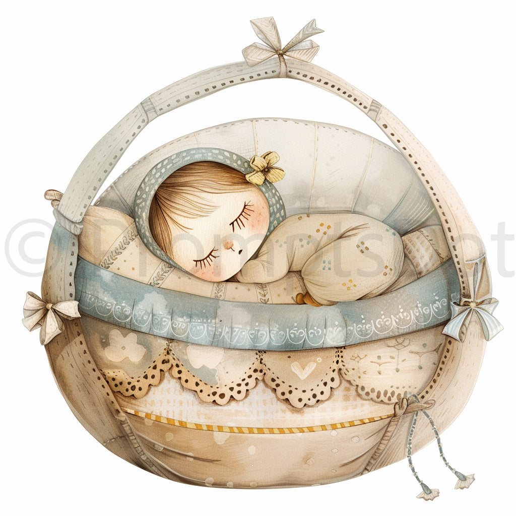 baby in crib 3 In 1 Grandma Nursery Animal Watercolor Midjourney Prompts