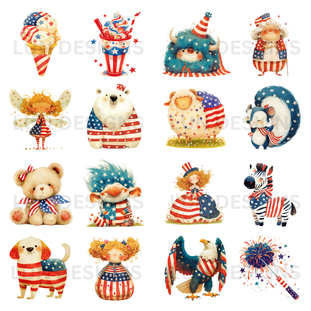 girl clipart independence day