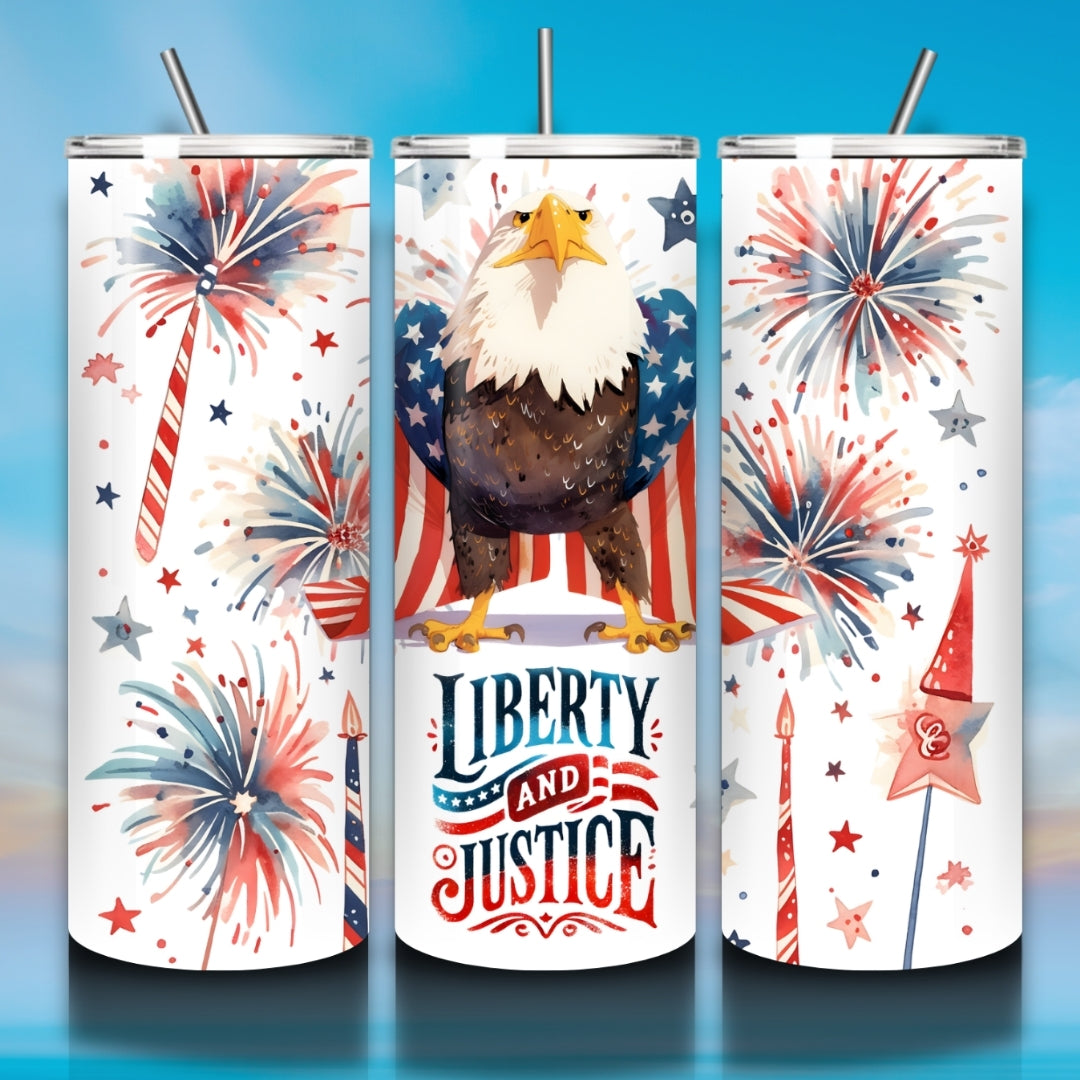 eagle fireworks 4Th Of July Patriotic Tumbler DIGITAL Wrap, God Bless America