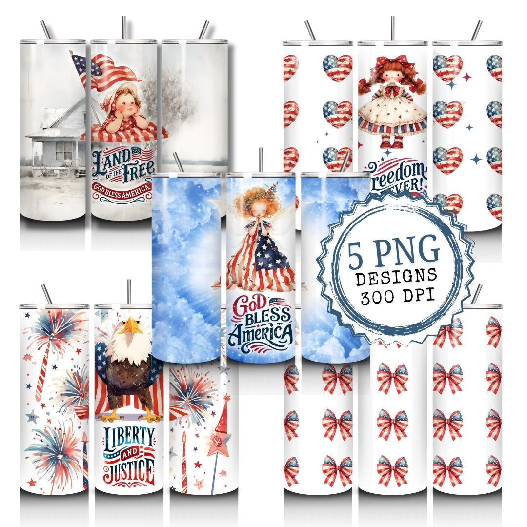collection 4Th Of July Patriotic Tumbler DIGITAL Wrap, God Bless America