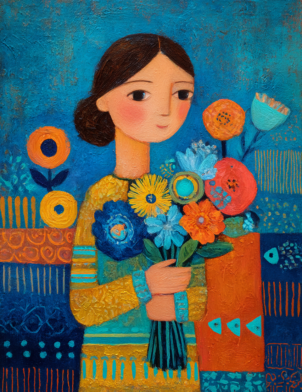 Midjourney V 7 Prompts for Acrylic Folk Ephemera Collection Kit