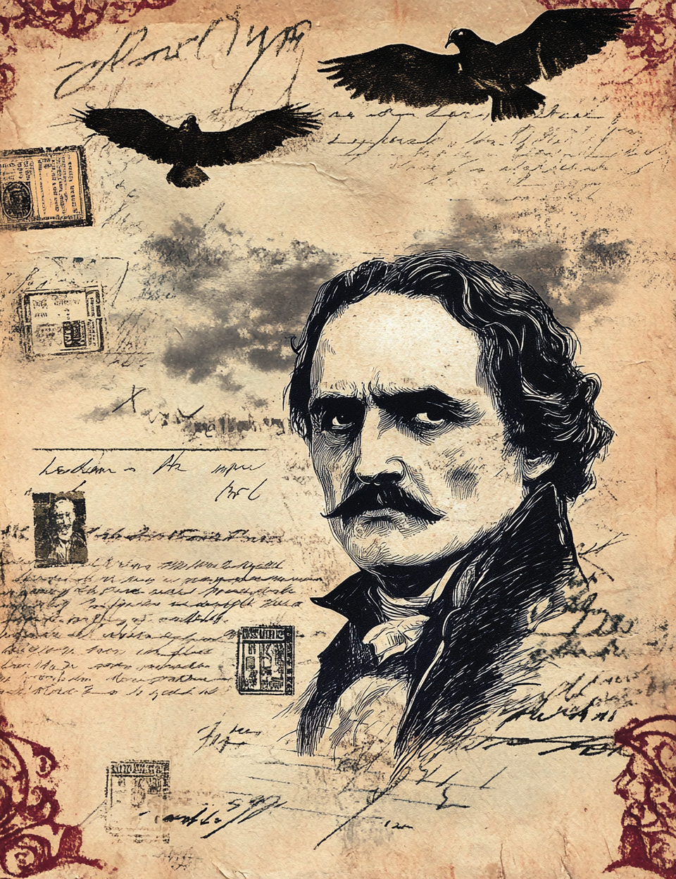 Midjourney Guide Prompts for Edgar Allan Poe Gothic Dark Junk Journal